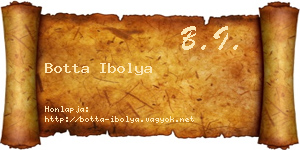 Botta Ibolya névjegykártya